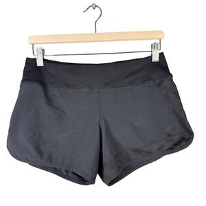 Rabbit Hopper Running Shorts Womens Medium Black Zipper Pocket Reflective Logo